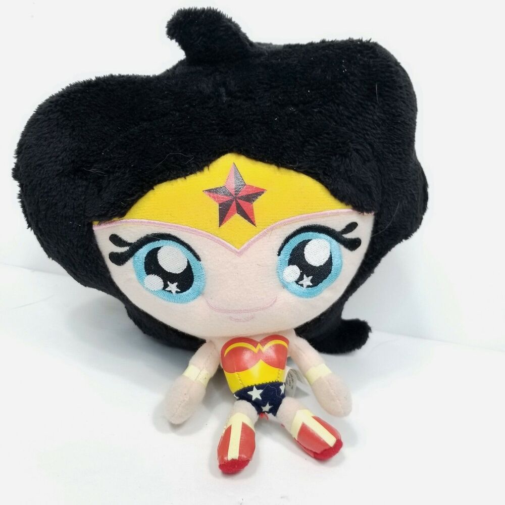 Justice League Wonder Woman Big Head Pillow Plush Six Flags 7" Stuffed DC Comics